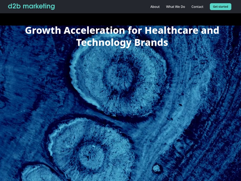 Screenshot of the D2B Marketing website