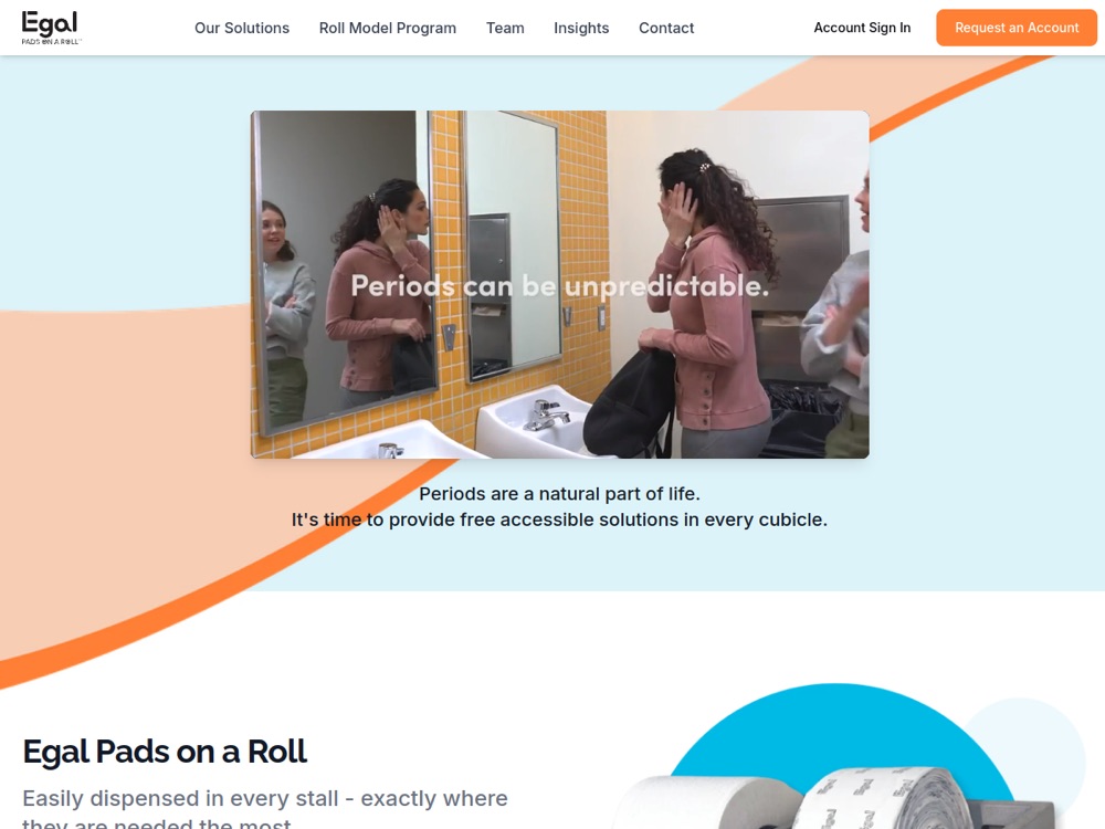 Screenshot of the Pads on a Roll website